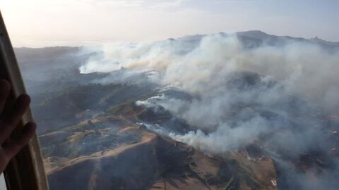 Vista a&eacute;rea del incendio en Gran Canaria