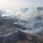Vista aérea del incendio en Gran Canaria