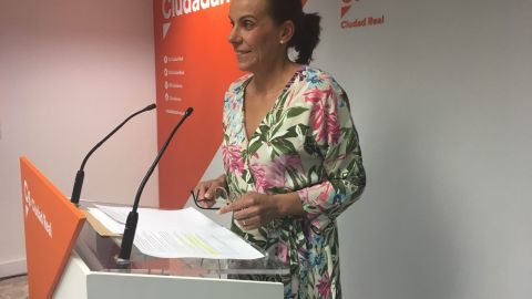 Eva María Masías en la sede de Cs de Ciudad Real