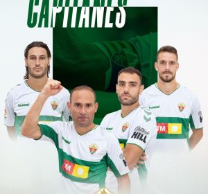 Juan Cruz, Nino, Gonzalo Verdú y Manolín, los cuatro capitanes del Elche CF. Juan Cruz, Nino, Gonzalo Verdú y Manolín, los cuatro capitanes del Elche CF.