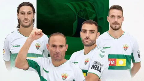Juan Cruz, Nino, Gonzalo Verdú y Manolín, los cuatro capitanes del Elche CF. ELCHE CF
