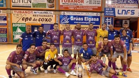 El Palma Futsal en Galicia, tras su victoria ante el Noia. El Palma Futsal en Galicia, tras su victoria ante el Noia.
