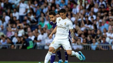 James Rodr&iacute;guez en una intervenci&oacute;n con el Real Madrid