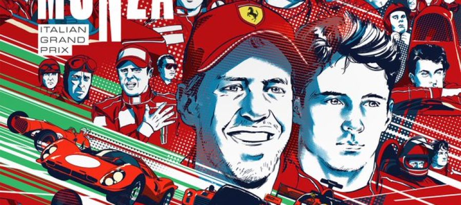 El cartel de Ferrari celebrando el 90 aniversario de Monza El cartel de Ferrari celebrando el 90 aniversario de Monza