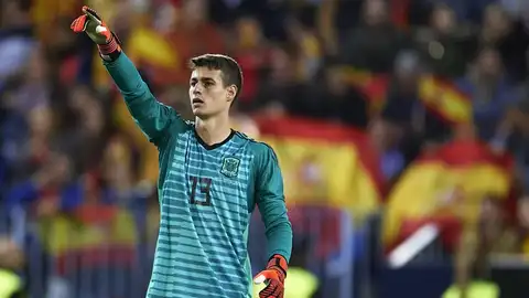 Kepa, en un partido con la Selección española. Kepa, en un partido con la Selección española.