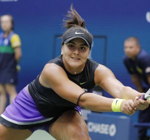 Bianca Andreescu, en el partido contra Serena Williams Bianca Andreescu, en el partido contra Serena Williams