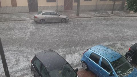 El granizo ha ca&iacute;do de manera importante en Ciudad Real
