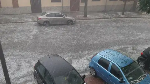 El granizo ha caído de manera importante en Ciudad Real El granizo ha caído de manera importante en Ciudad Real