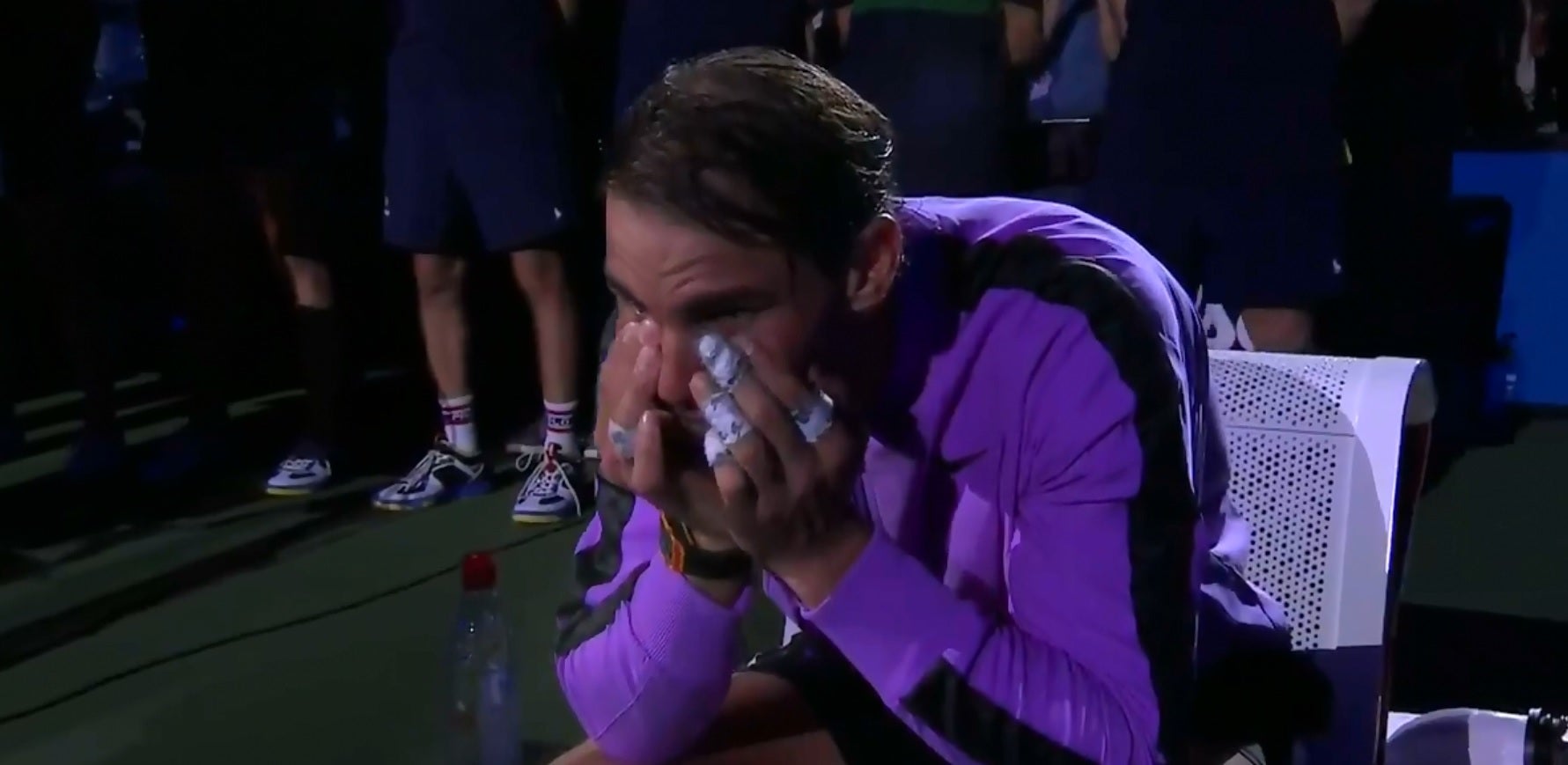 Las lágrimas de emoción de Rafa Nadal tras ver el vídeo homenaje del US Open Las lágrimas de emoción de Rafa Nadal tras ver el vídeo homenaje del US Open