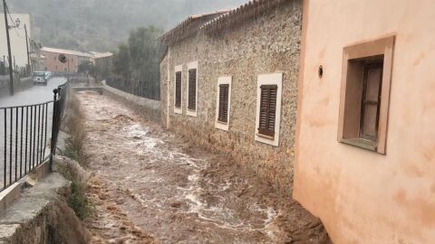 Desbordamiento del torrente de Sa Mosquera, en Caimari