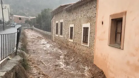 Desbordamiento del torrente de Sa Mosquera, en Caimari Desbordamiento del torrente de Sa Mosquera, en Caimari