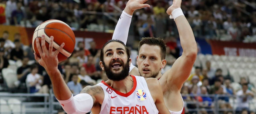 Ricky Rubio entra a canasta contra Polonia Ricky Rubio entra a canasta contra Polonia