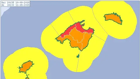 Alerta roja por lluvias en la Serra de Tramuntana y el norte de Mallorca Alerta roja por lluvias en la Serra de Tramuntana y el norte de Mallorca