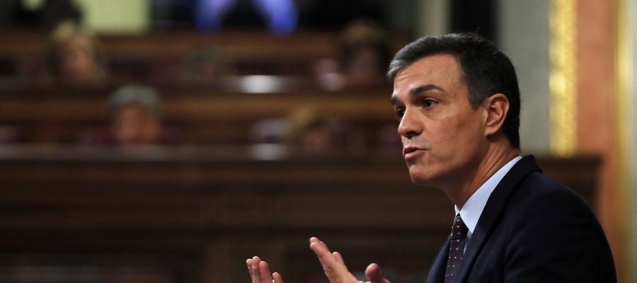 Pedro Sánchez, durante la sesión de control para informar sobre los últimos consejos europeos Pedro Sánchez, durante la sesión de control para informar sobre los últimos consejos europeos