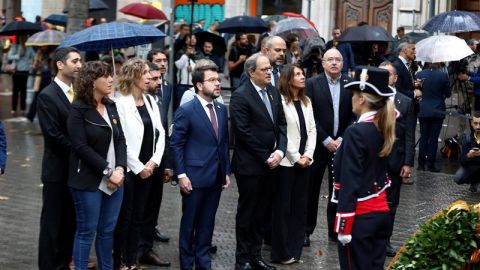 Quim Torra, en la ofrenda floral durante los actos de la Diada Quim Torra, en la ofrenda floral durante los actos de la Diada
