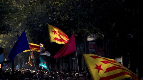 Banderas independentistas en la Diada