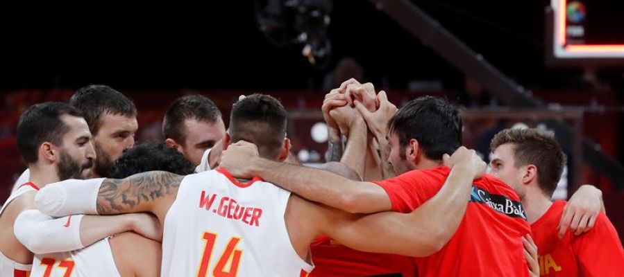 España celebra el pase a la final del Mundial tras la victoria ante Australia España celebra el pase a la final del Mundial tras la victoria ante Australia