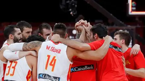 España celebra el pase a la final del Mundial tras la victoria ante Australia España celebra el pase a la final del Mundial tras la victoria ante Australia