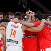 España celebra el pase a la final del Mundial tras la victoria ante Australia España celebra el pase a la final del Mundial tras la victoria ante Australia