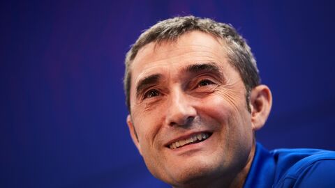 Ernesto Valverde, durante la rueda de prensa