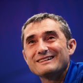 Ernesto Valverde, durante la rueda de prensa