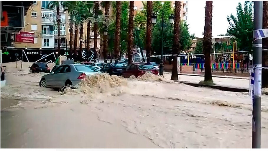 Las calles de Molina de Segura, inundadas
