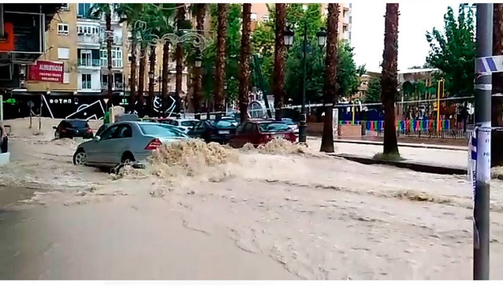 Las calles de Molina de Segura, inundadas