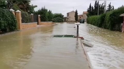  El r&iacute;o Seguro se desborda a su paso por Blanca, Murcia