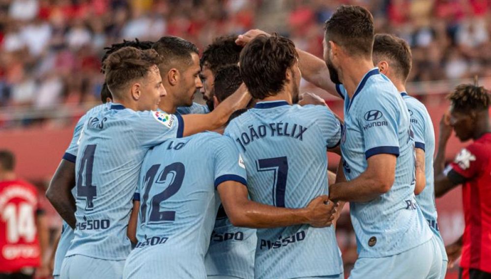 El Atlético celebra un gol ante el Mallorca