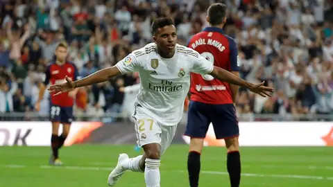 Rodrygo celebra su primer gol con el Real Madrid Rodrygo celebra su primer gol con el Real Madrid