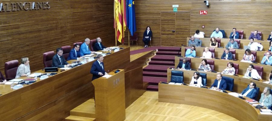 El president de la Generalitat Ximo Puig durante su comparecencia en Les Corts. El president de la Generalitat Ximo Puig durante su comparecencia en Les Corts.