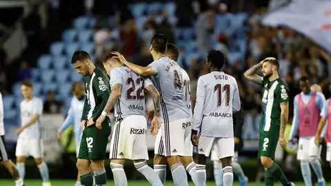 El Celta celebra el empate de Santi Mina ante el Espanyol El Celta celebra el empate de Santi Mina ante el Espanyol