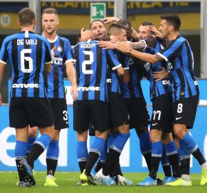 El Inter de Milán de Conte celebra uno de los goles esta temporada. El Inter de Milán de Conte celebra uno de los goles esta temporada.
