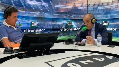 Javier Tebas con De la Morena. Javier Tebas con De la Morena.