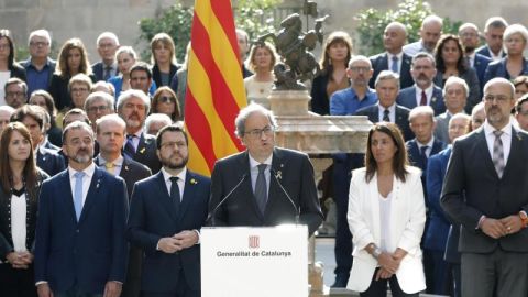 El presidente Quim Torra durante su discurso