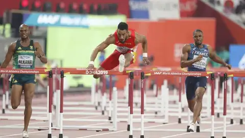 Orlando Ortega en la final del 110 metros valla del Mundial de Doha Orlando Ortega en la final del 110 metros valla del Mundial de Doha