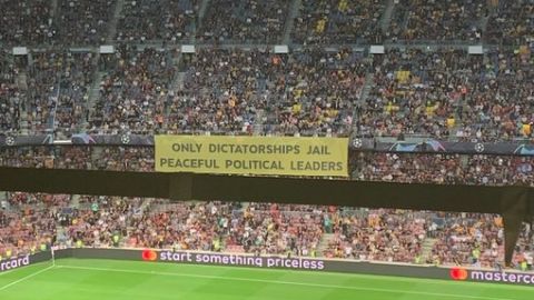 La pancarta del Camp Nou