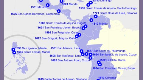 Universidades fundadas por Espa&ntilde;a en Am&eacute;rica y Filipinas
