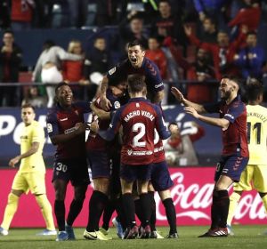 Los jugadores de Osasuna celebran un gol ante el Villarreal Los jugadores de Osasuna celebran un gol ante el Villarreal