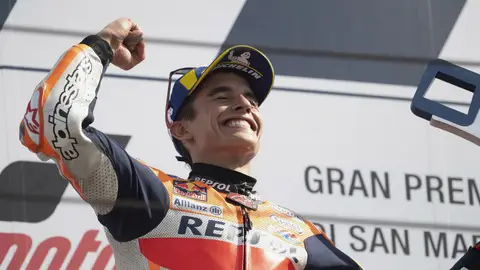 Marc Márquez celebra una victoria Marc Márquez celebra una victoria