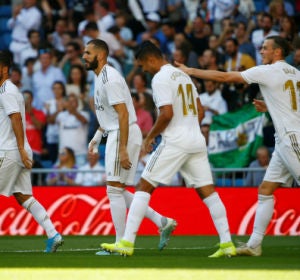 El Real Madrid celebra un gol El Real Madrid celebra un gol
