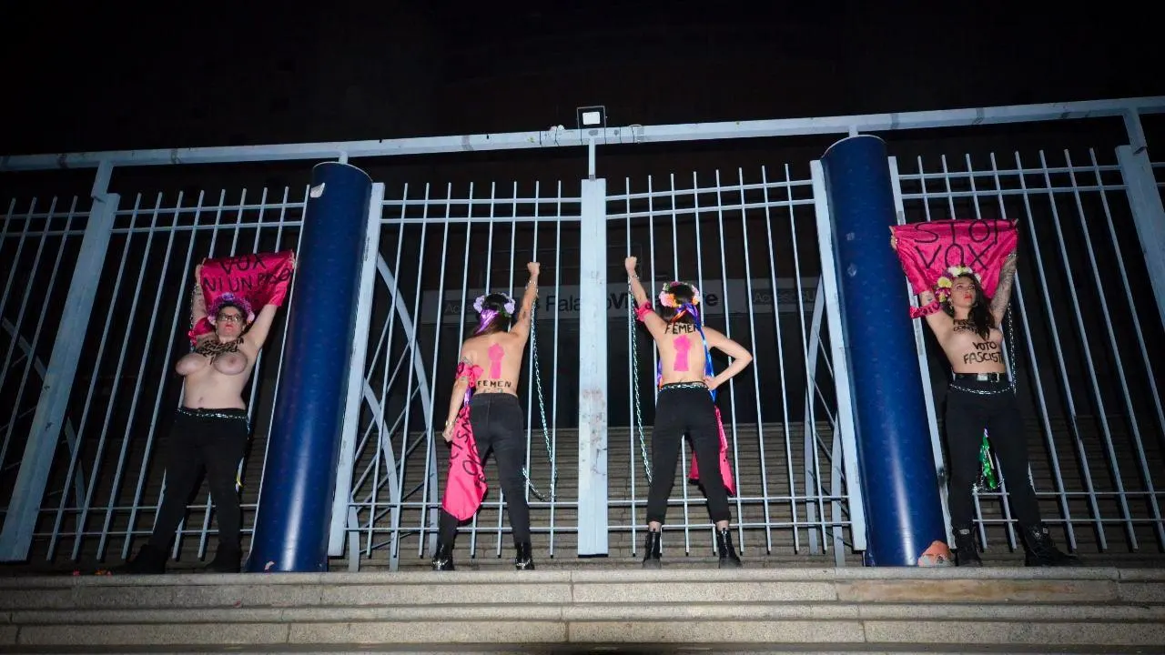 Las cuatro activistas de Femen en Vistalegre