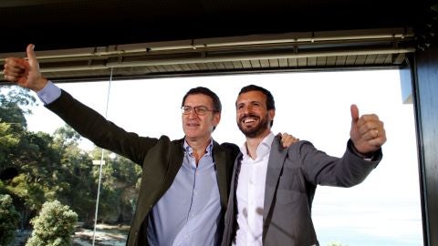 Pablo Casado junto a Alberto N&uacute;&ntilde;ez Feij&oacute;o