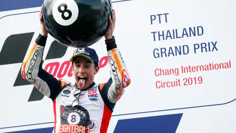 Márquez celebra su octavo titulo Moto GP
