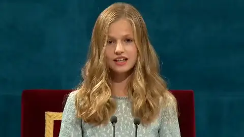 La princesa Leonor, durante su primer discurso en los Premios Princesa de Asturias La princesa Leonor, durante su primer discurso en los Premios Princesa de Asturias