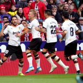 Dani Parejo celebra su gol ante el Atlético de Madrid