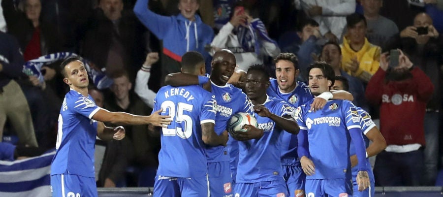 El Getafe celebra un gol El Getafe celebra un gol