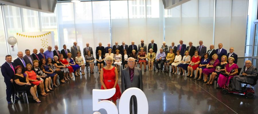 Gala de bodas de oro de 26 parejas de Elche en 2019. Gala de bodas de oro de 26 parejas de Elche en 2019.