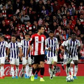 El Valladolid celebra un gol