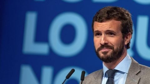 Pablo Casado en un acto del PP